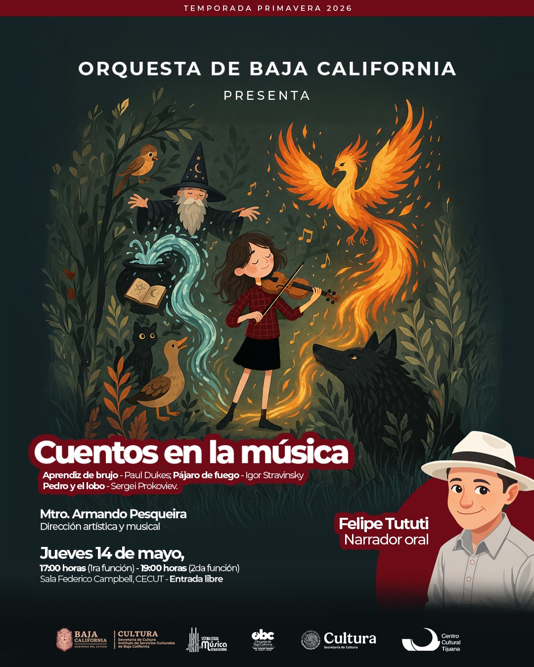 La Orquesta de Baja California llenar&aacute; de magia el CECUT con &ldquo;Cuentos en la m&uacute;sica&rdquo;
