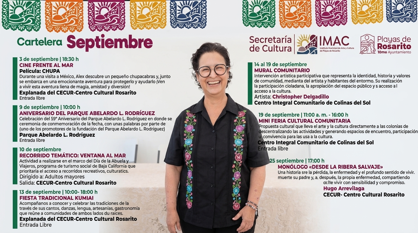 &iexcl;Cultura y Tradici&oacute;n! Presenta IMAC cartelera de Septiembre en Playas de Rosarito